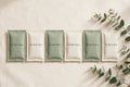 NURTURA-branded bath soak sachets in sage and ivory pouches