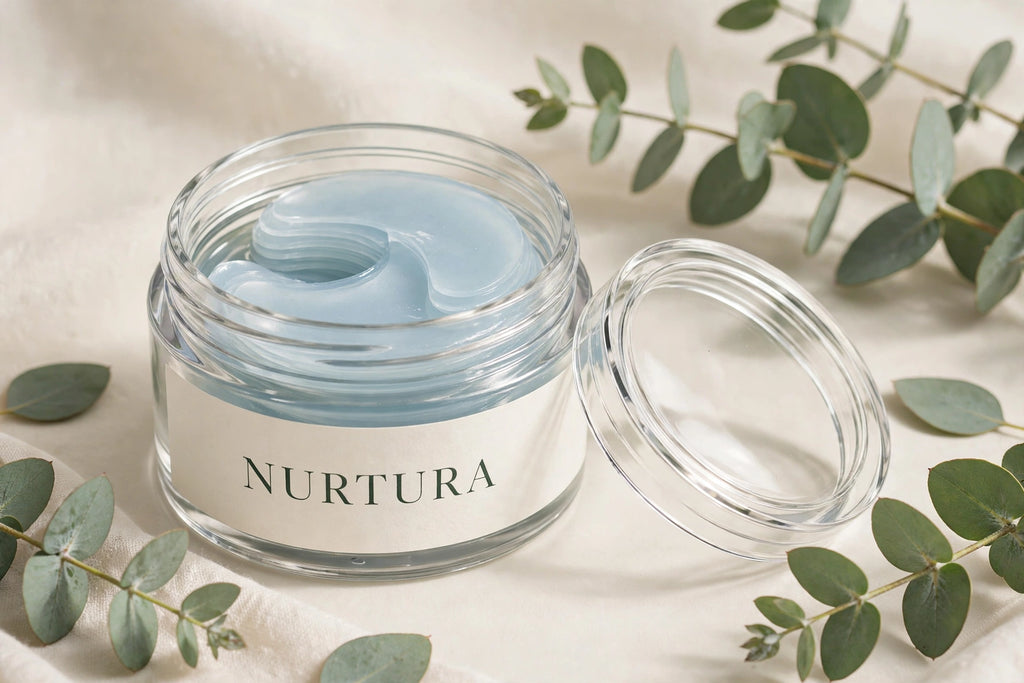 Nurtura Hydrogel Under-Eye Patches — open jar of gel patches