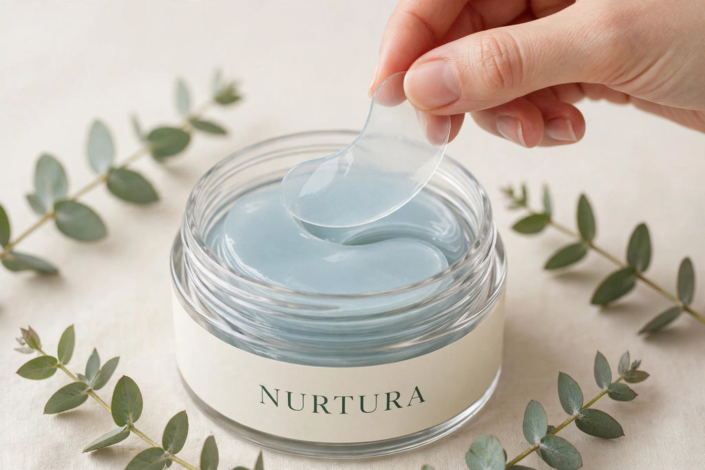 Nurtura Hydrogel Under-Eye Patches — gel patch lifted from the jar
